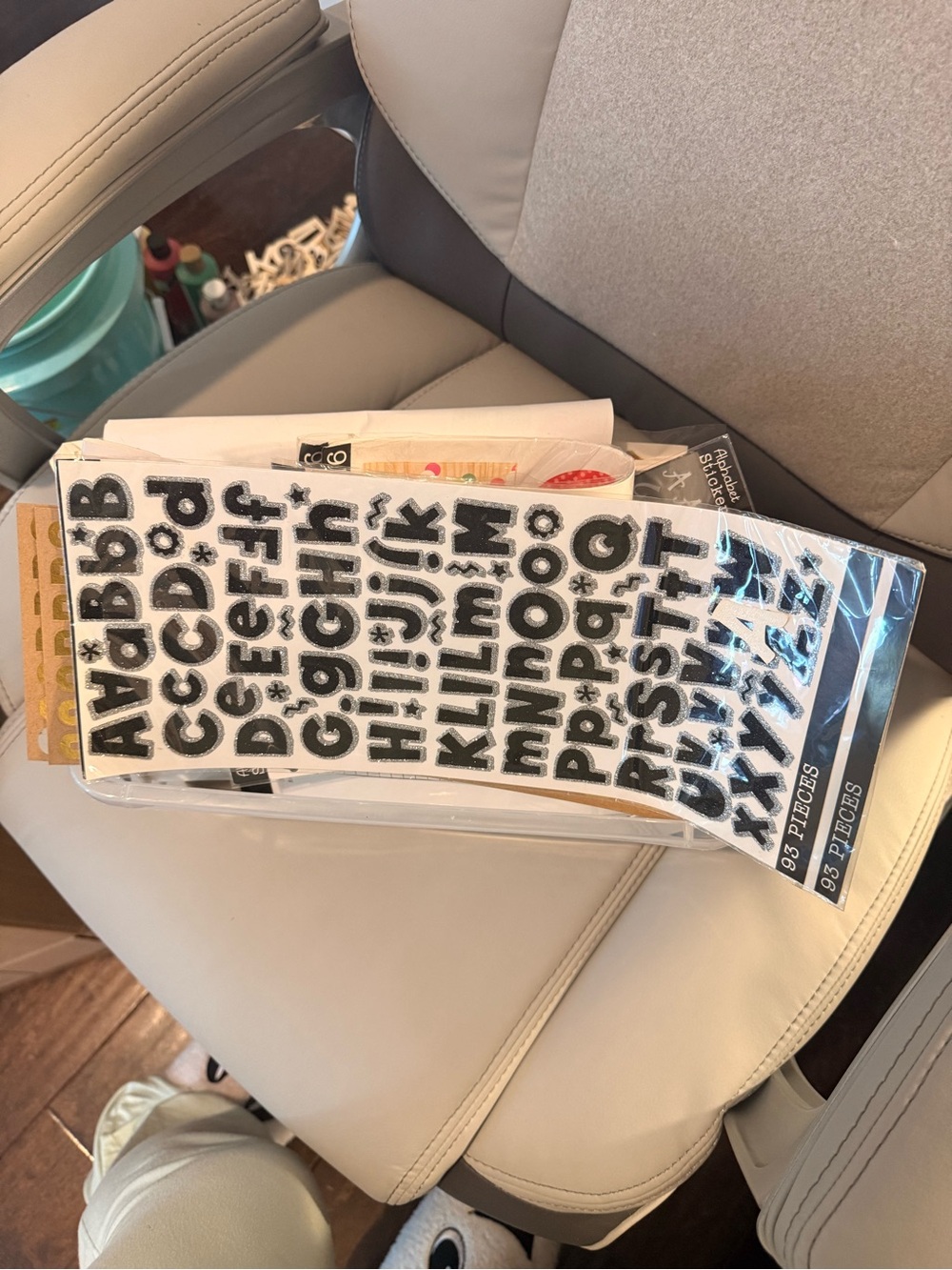 Black Glitter Alphabet Stickers - Decorative Letter Stickers
